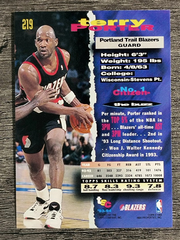 1993-94 Stadium Club #219 Terry Porter