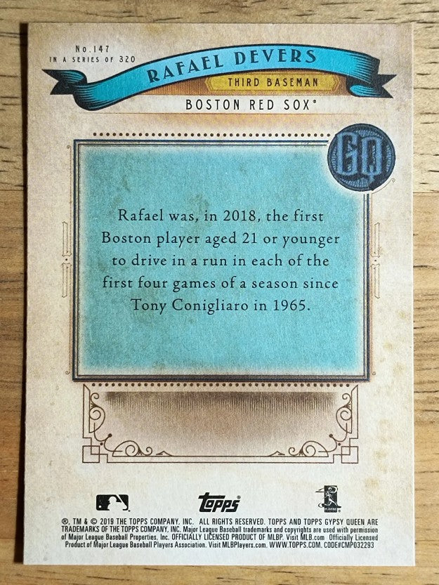 2019 Topps Gypsy Queen #147 Rafael Devers