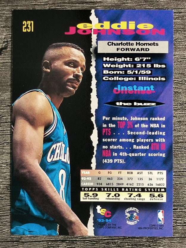 1993-94 Stadium Club #231 Eddie Johnson