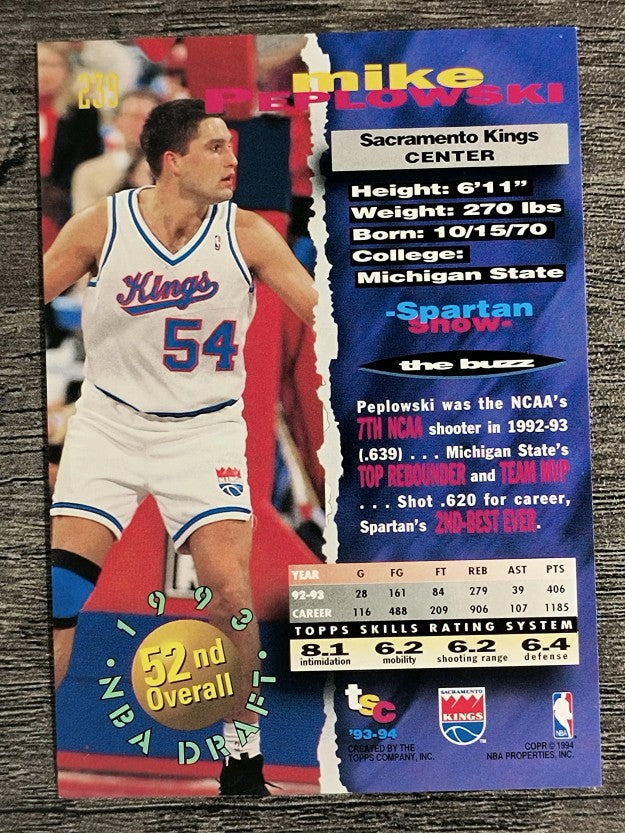 1993-94 Stadium Club #239 Mike Peplowski RC
