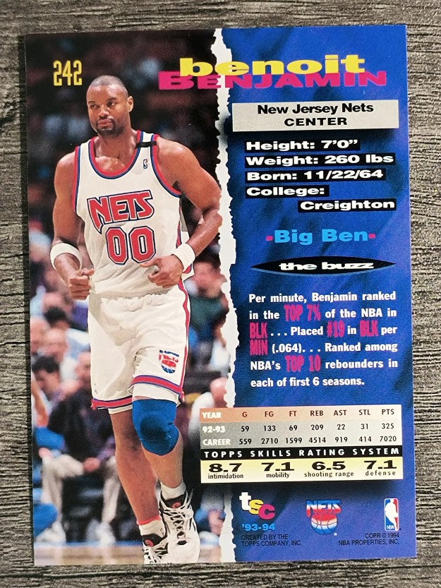 1993-94 Stadium Club #242 Benoit Benjamin
