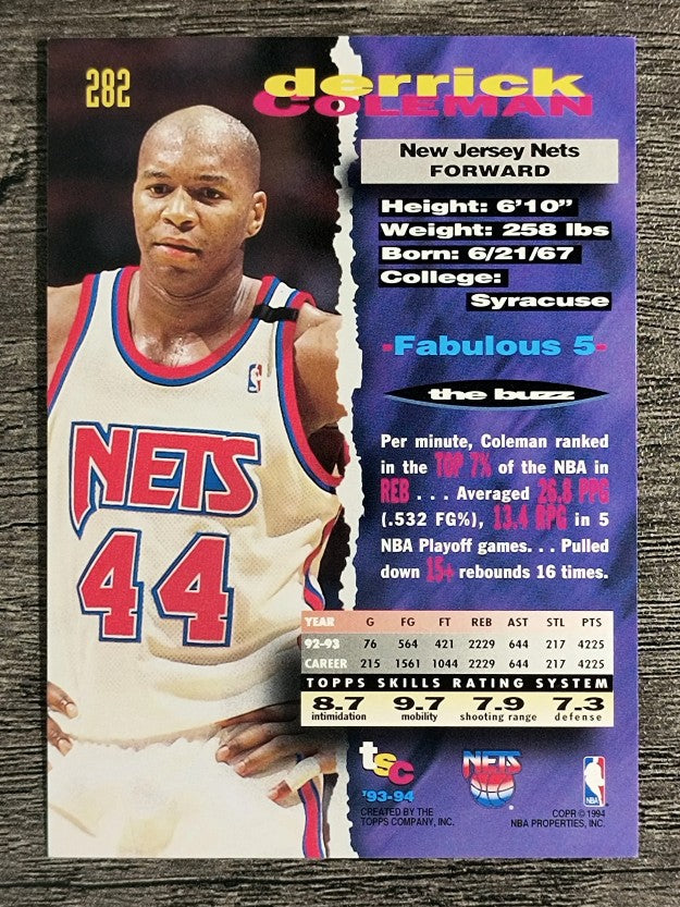 1993-94 Stadium Club #282 Derrick Coleman