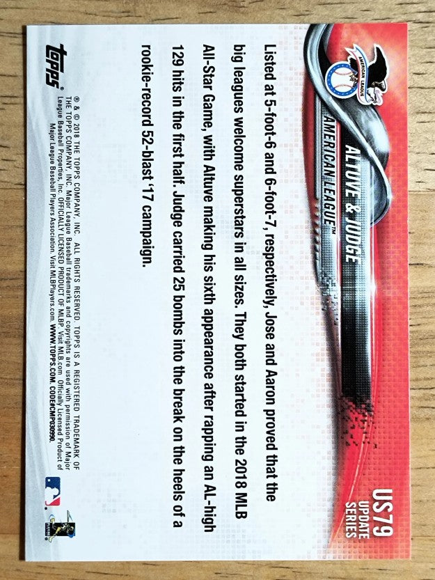 2018 Topps Update #US79 A Game for Everyone/Jose Altuve/Aaron Judge