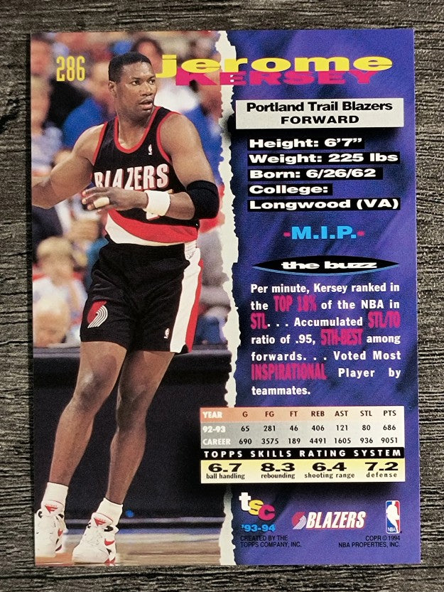 1993-94 Stadium Club #286 Jerome Kersey