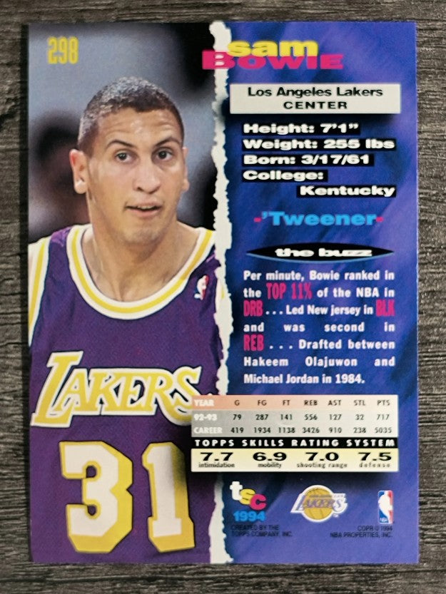1993-94 Stadium Club #298 Sam Bowie