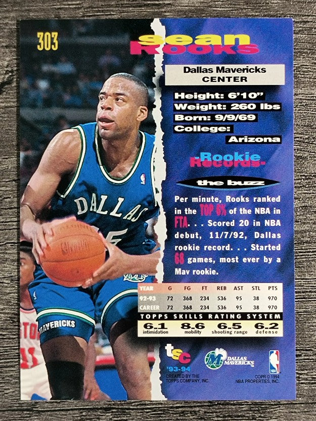 1993-94 Stadium Club #303 Sean Rooks