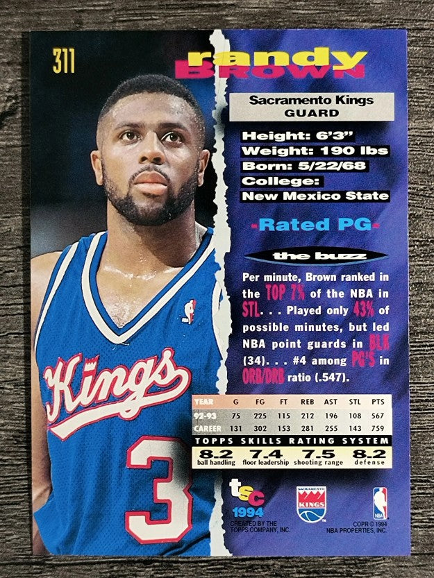 1993-94 Stadium Club #311 Randy Brown