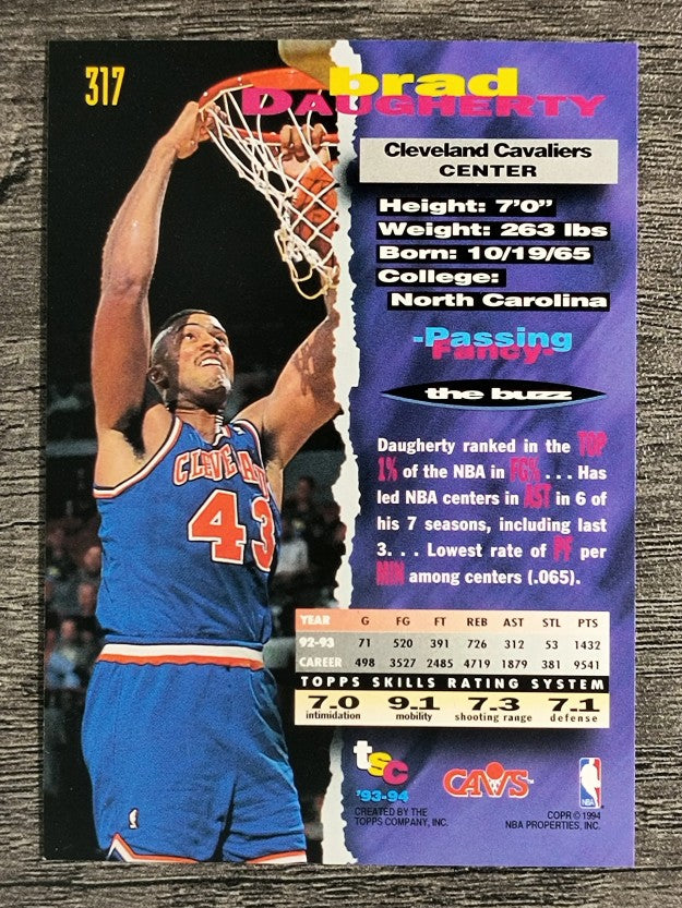 1993-94 Stadium Club #317 Brad Daugherty