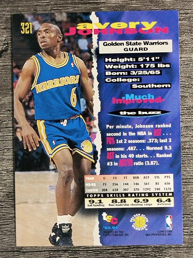 1993-94 Stadium Club #321 Avery Johnson