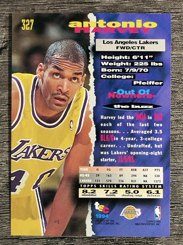 1993-94 Stadium Club #327 Antonio Harvey RC