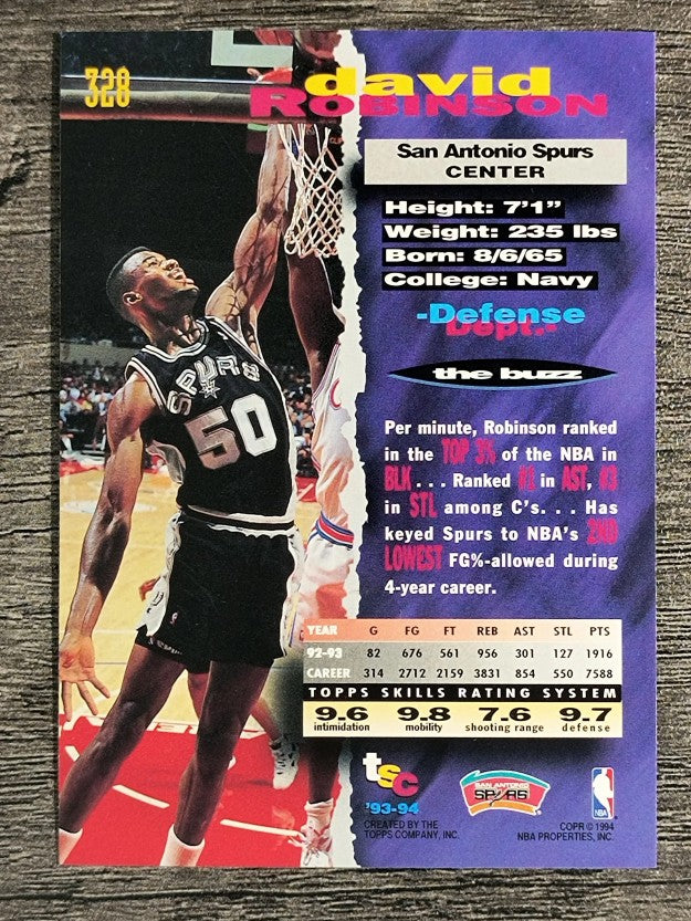 1993-94 Stadium Club #328 David Robinson