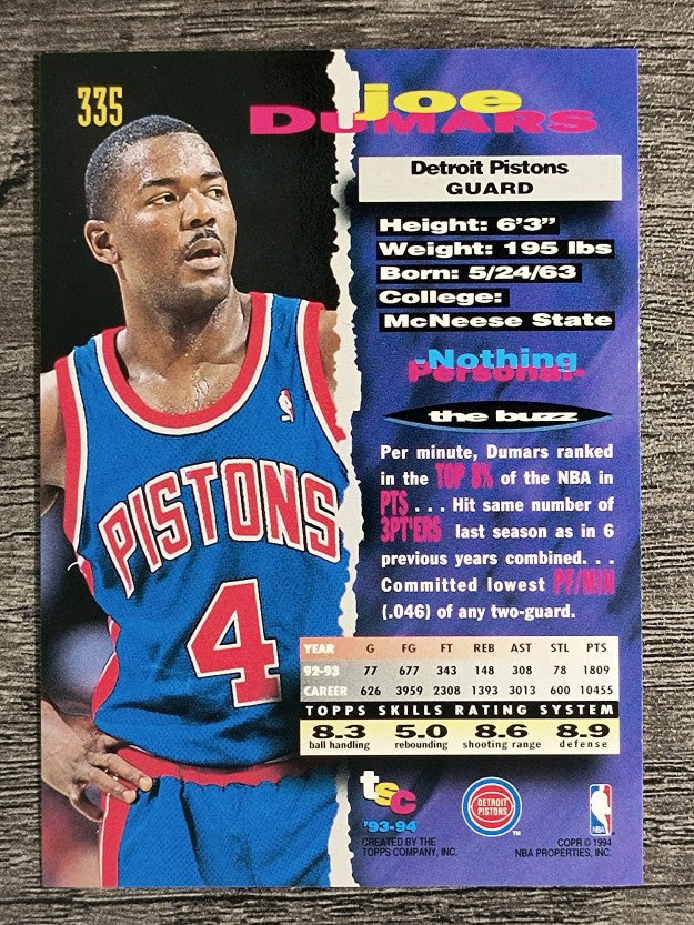 1993-94 Stadium Club #335 Joe Dumars