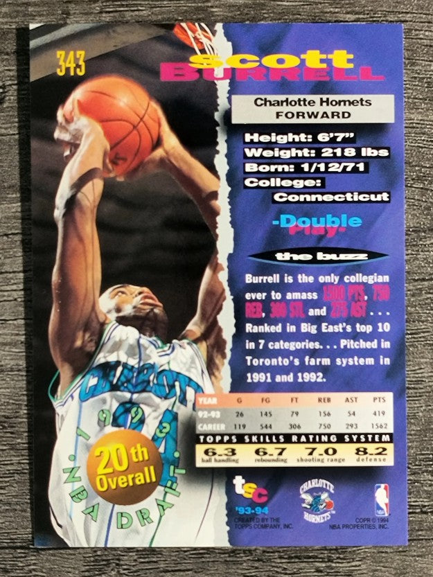 1993-94 Stadium Club #343 Scott Burrell RC