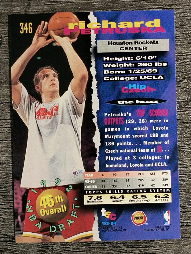 1993-94 Stadium Club #346 Richard Petruska RC