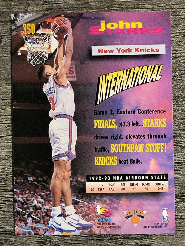 1993-94 Stadium Club #350 John Starks FF