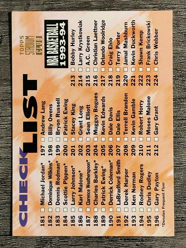 1993-94 Stadium Club #359 Checklist