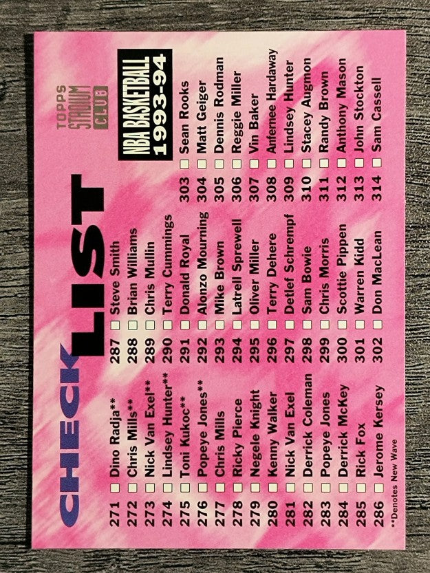 1993-94 Stadium Club #360 Checklist