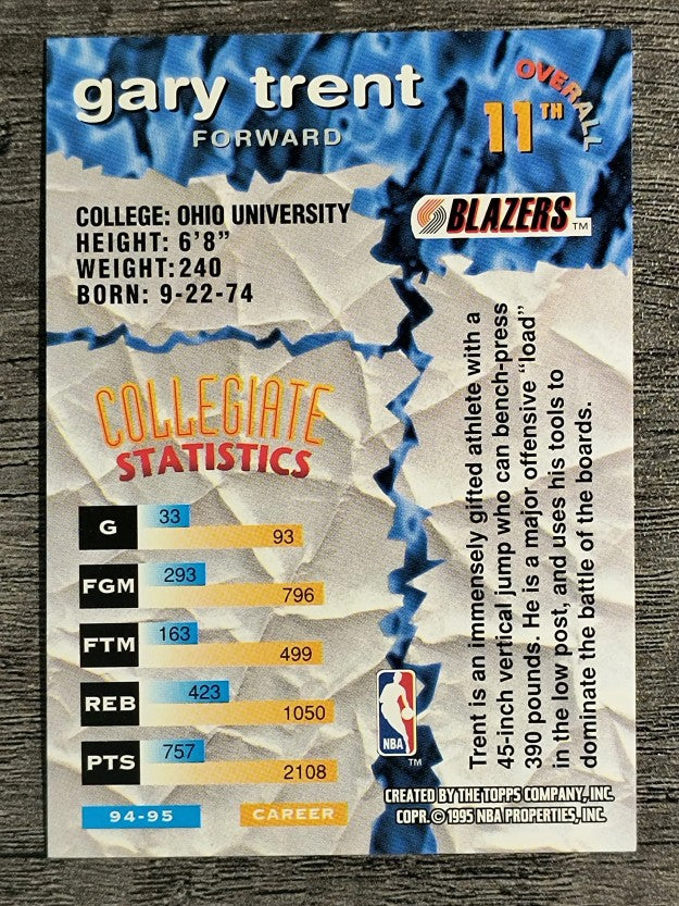 1995-96 Stadium Club Draft Picks #11 Gary Trent