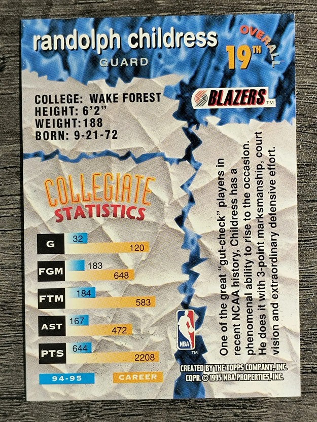 1995-96 Stadium Club Draft Picks #19 Randolph Childress