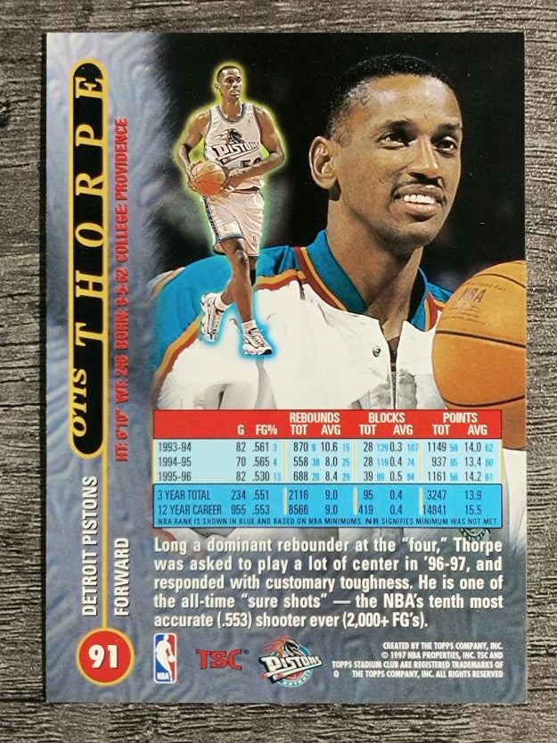 1996-97 Stadium Club #91 Otis Thorpe