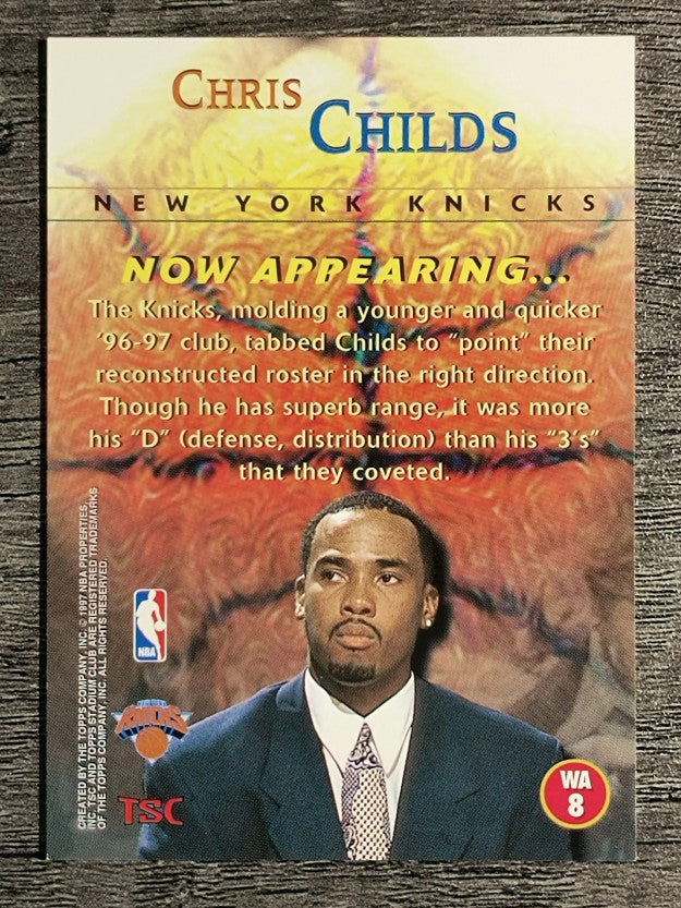 1996-97 Stadium Club Welcome Additions #WA8 Chris Childs