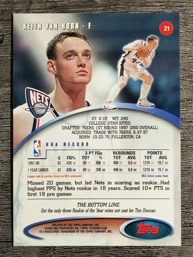 1998-99 Stadium Club #21 Keith Van Horn
