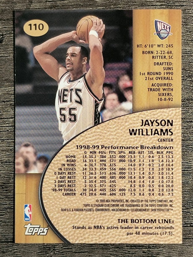 1999-00 Stadium Club Chrome #110 Jayson Williams