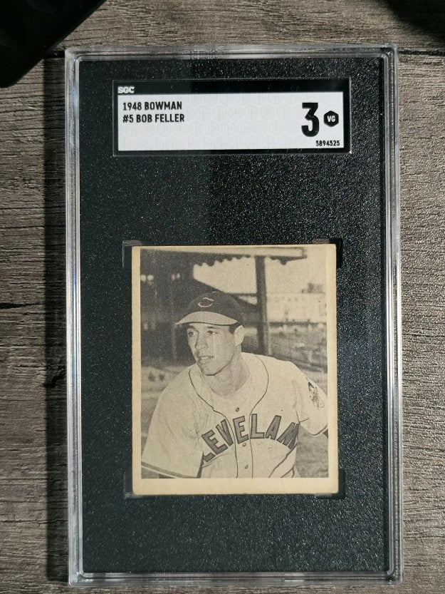 1948 Bowman #5 Bob Feller RC (SGC 3 VG)