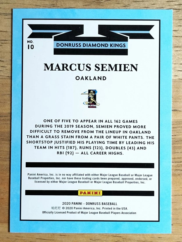 2020 Donruss #10 Marcus Semien DK