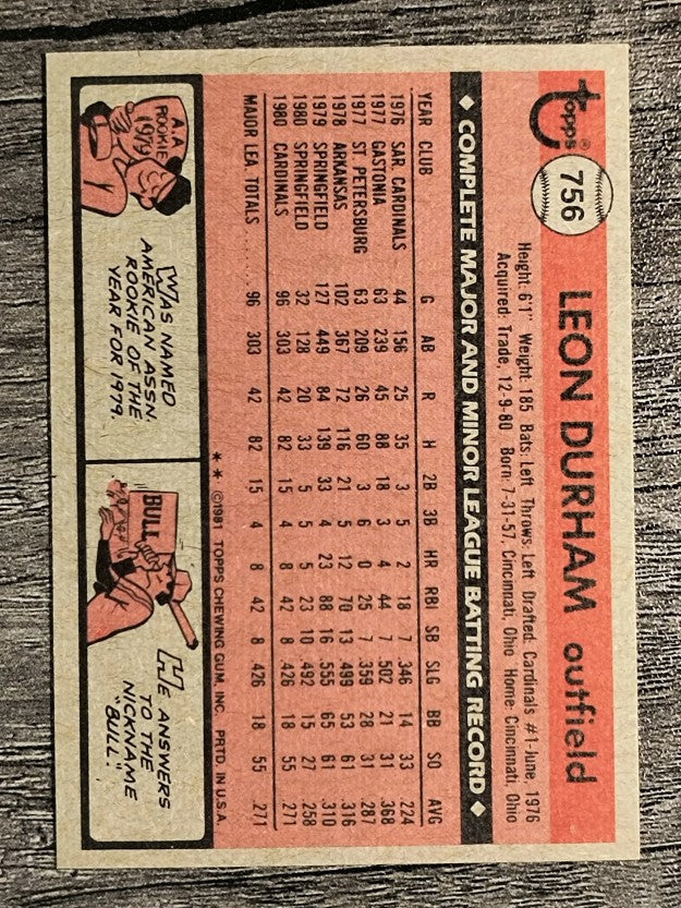1981 Topps Traded #756 Leon Durham