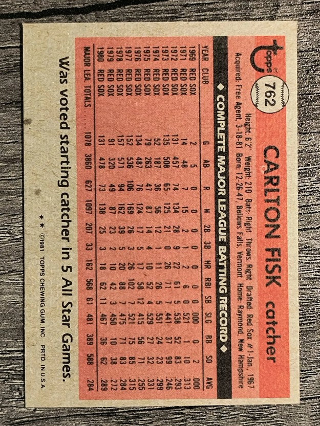 1981 Topps Traded #762 Carlton Fisk