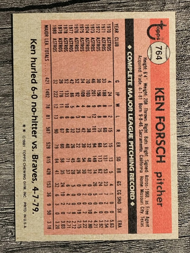 1981 Topps Traded #764 Ken Forsch