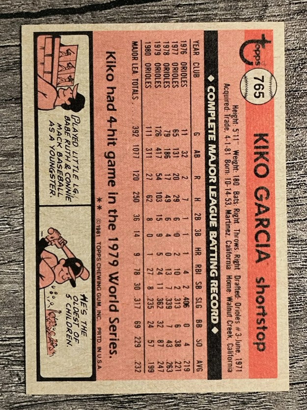 1981 Topps Traded #765 Kiko Garcia