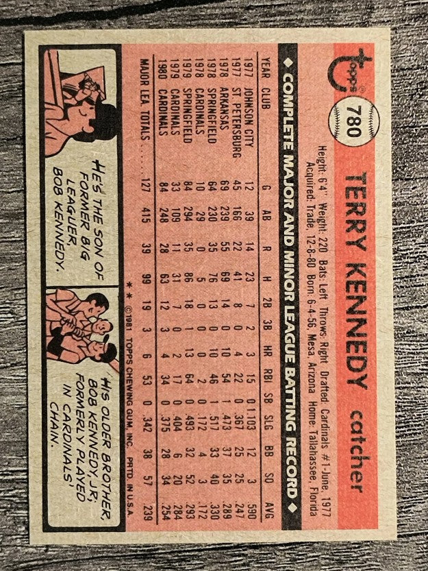 1981 Topps Traded #780 Terry Kennedy