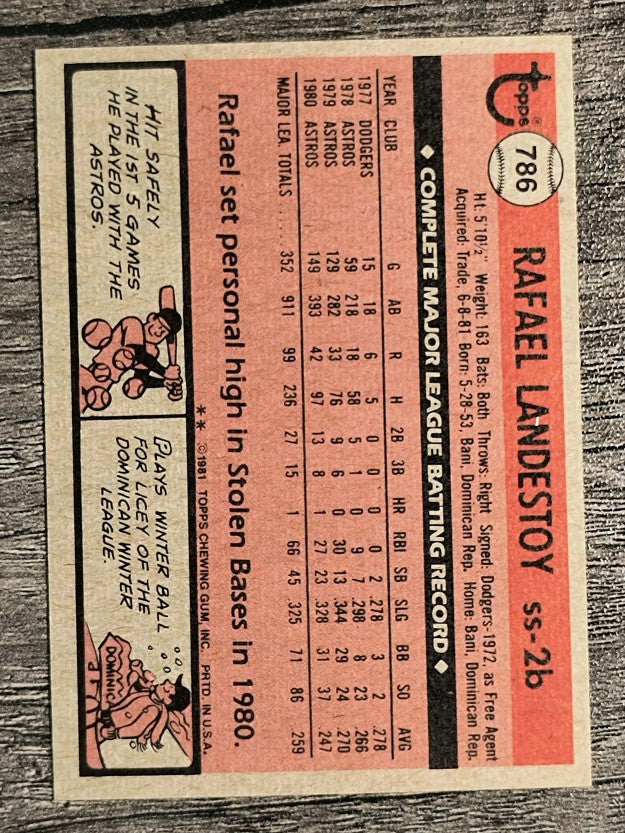 1981 Topps Traded #786 Rafael Landestoy