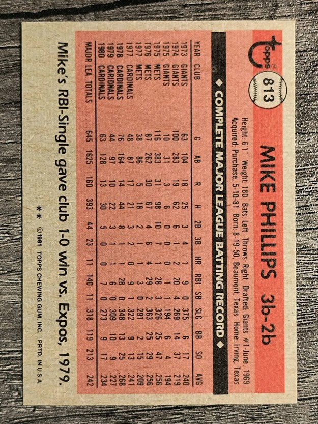 1981 Topps Traded #813 Mike Phillips