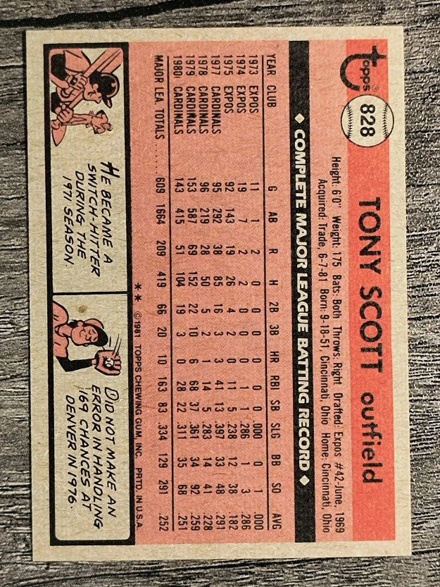 1981 Topps Traded #828 Tony Scott