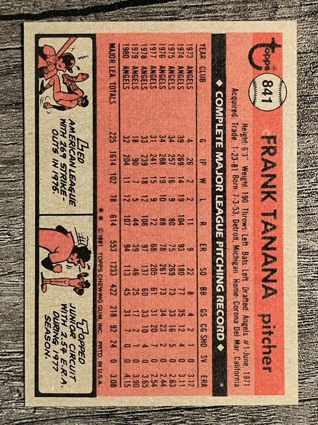 1981 Topps Traded #841 Frank Tanana