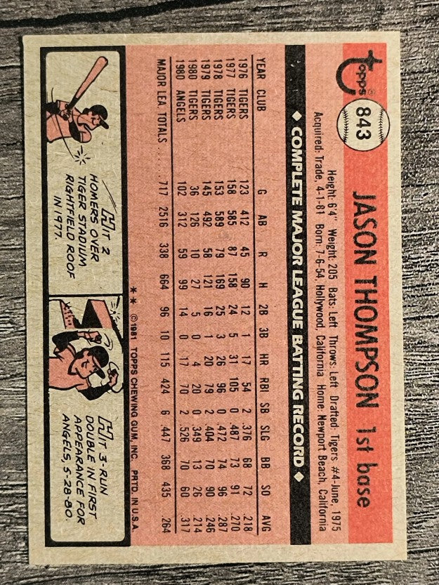 1981 Topps Traded #843 Jason Thompson
