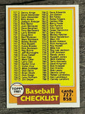 1981 Topps Traded #858 Checklist 727-858