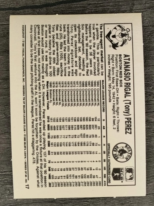 1981 Kellogg's #17 Tony Perez