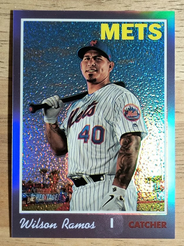 2019 Topps Heritage Chrome Purple Refractors #THC558 Wilson Ramos