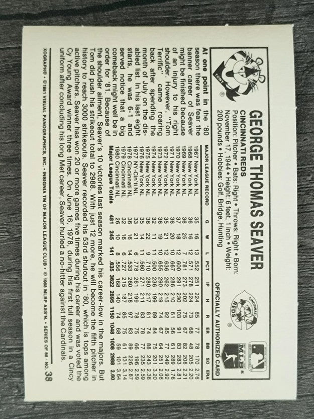1981 Kellogg's #38 Tom Seaver