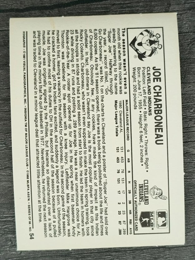 1981 Kellogg's #54 Joe Charboneau