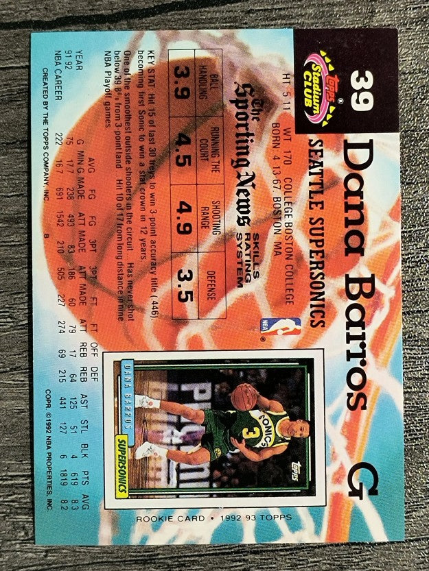 1992-93 Stadium Club #39 Dana Barros