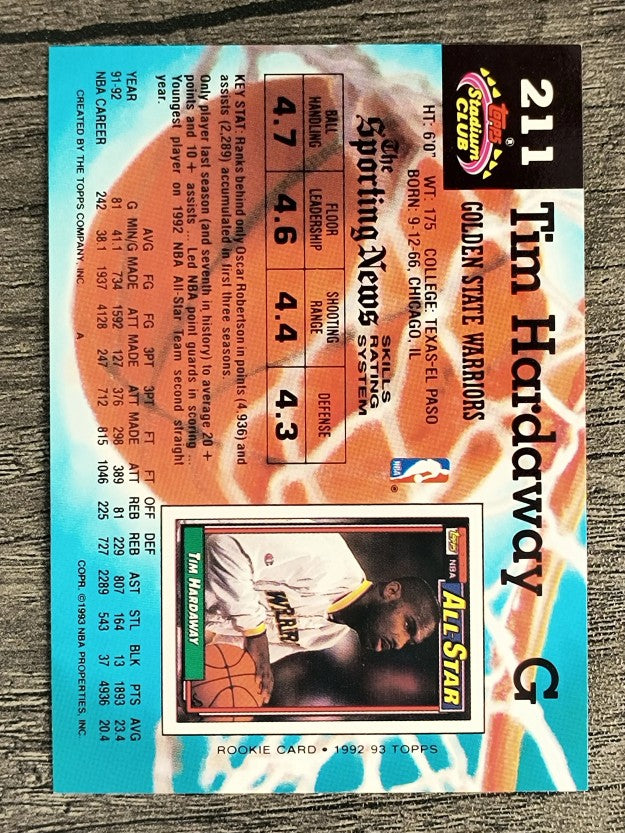 1992-93 Stadium Club #211 Tim Hardaway