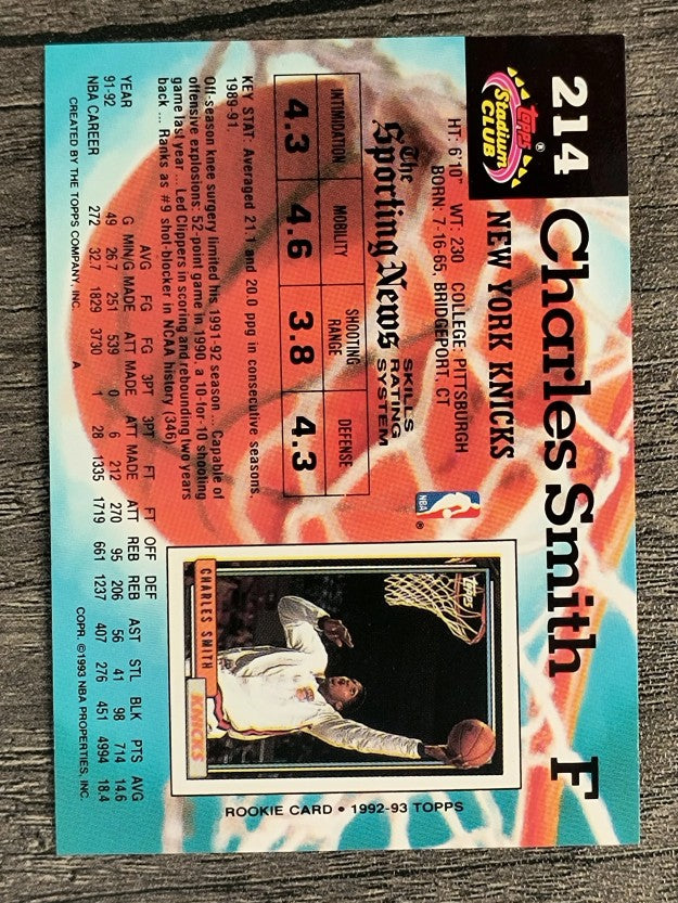 1992-93 Stadium Club #214 Charles Smith