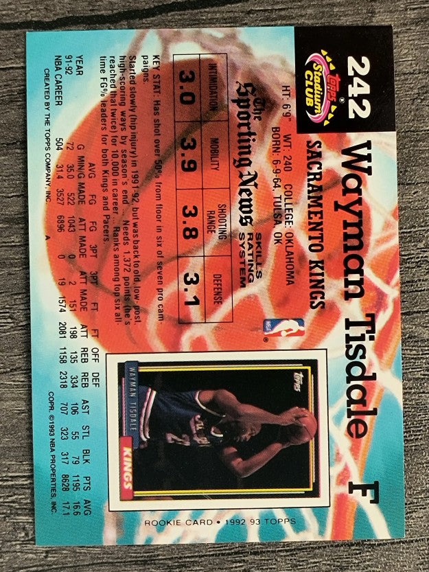 1992-93 Stadium Club #242 Wayman Tisdale