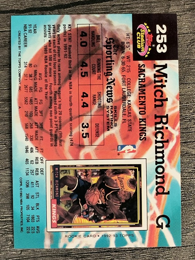 1992-93 Stadium Club #253 Mitch Richmond