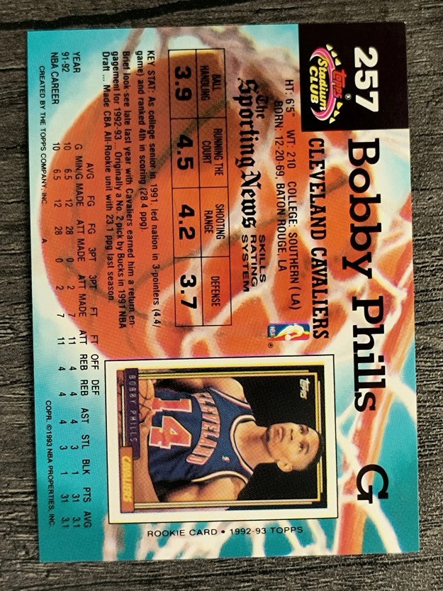 1992-93 Stadium Club #257 Bobby Phills RC